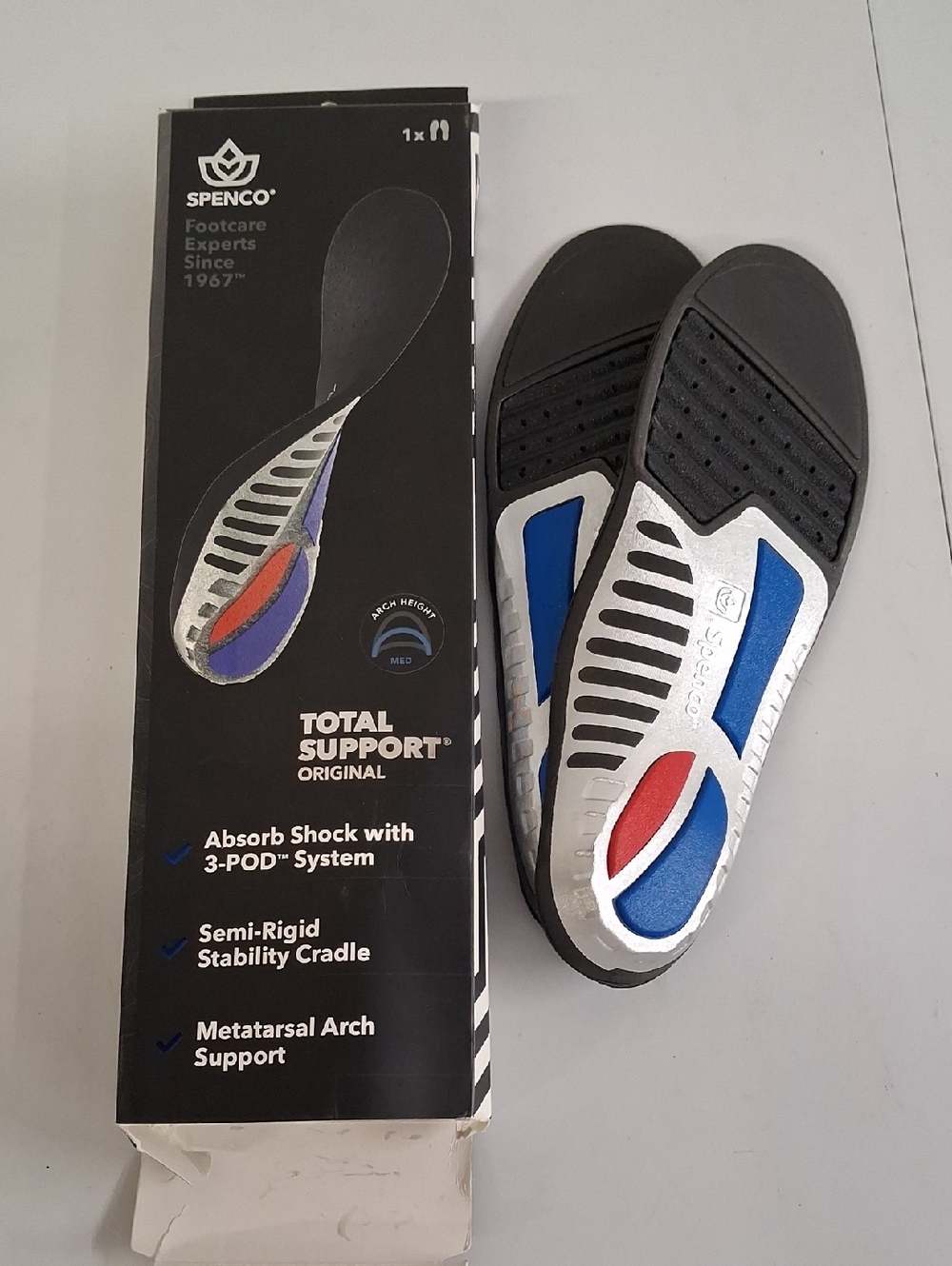 NWT Spenco Total Support Original Insoles, Unisex